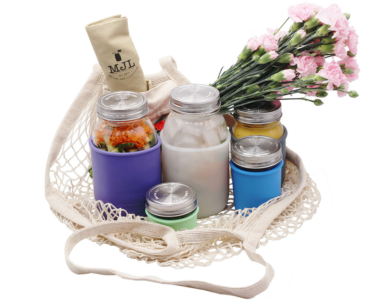 Organic Cotton String Tote Bag with Pocket