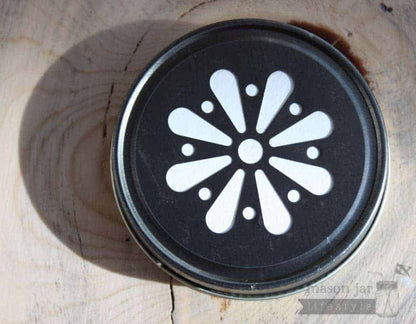 Antiqued Daisy Lids for Regular Mouth Mason Jars