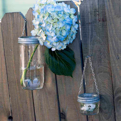 Galvanized Band with Chain Handle for Mason Jars 6 Pack