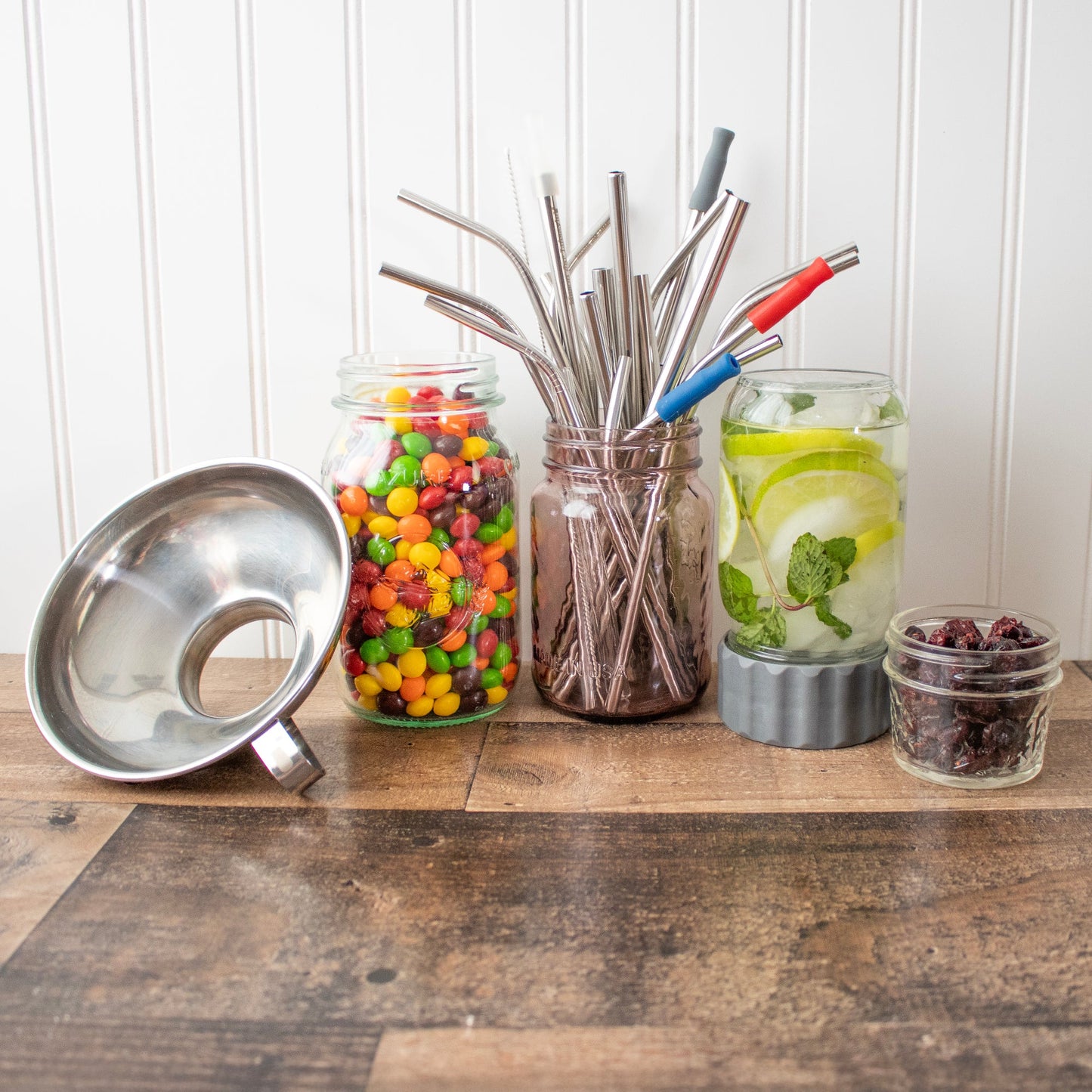 2-in-1 Lid to Connect Two Regular Mouth Mason Jars 2 Pack