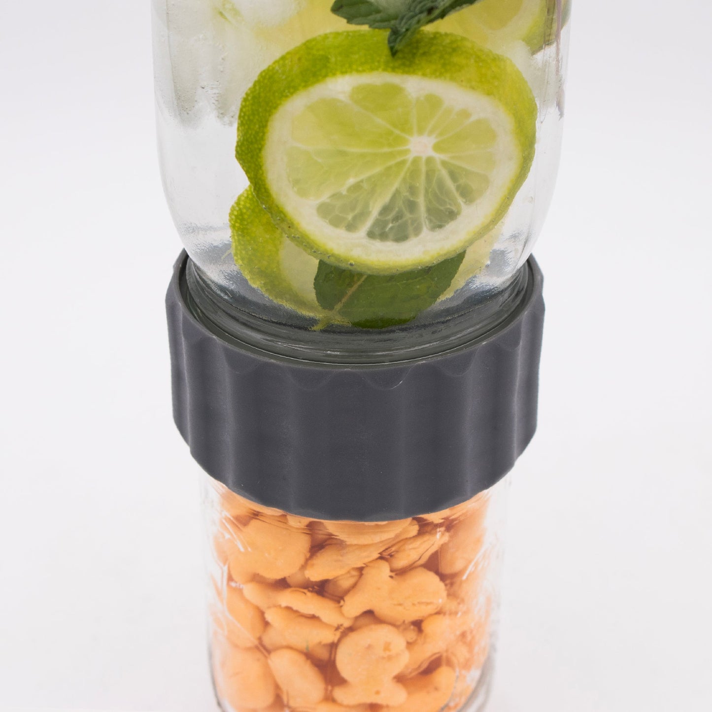 2-in-1 Lid to Connect Two Regular Mouth Mason Jars 2 Pack