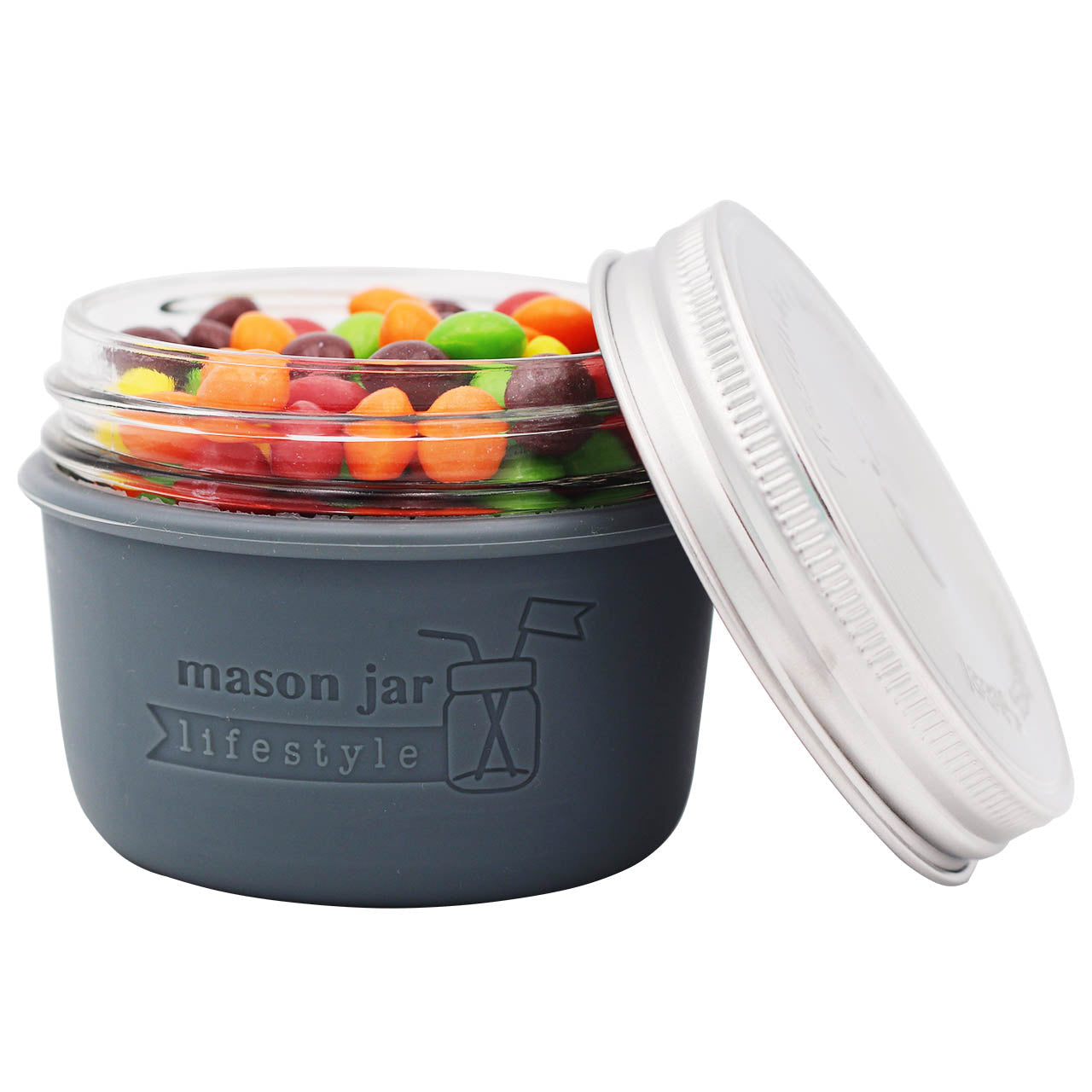 Silicone Sleeve for Wide Mouth Half Pint 8oz Mason Jars