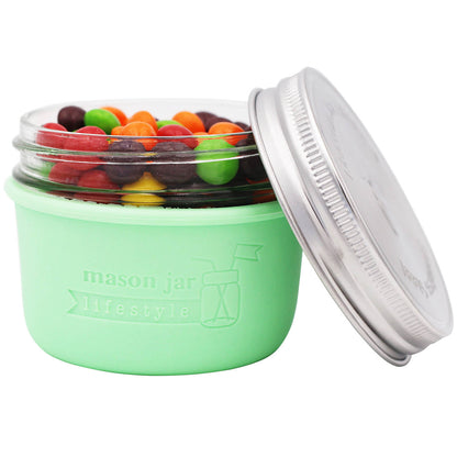 Silicone Sleeve for Wide Mouth Half Pint 8oz Mason Jars