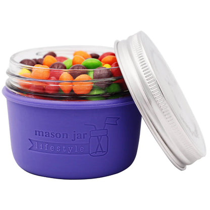 Silicone Sleeve for Wide Mouth Half Pint 8oz Mason Jars