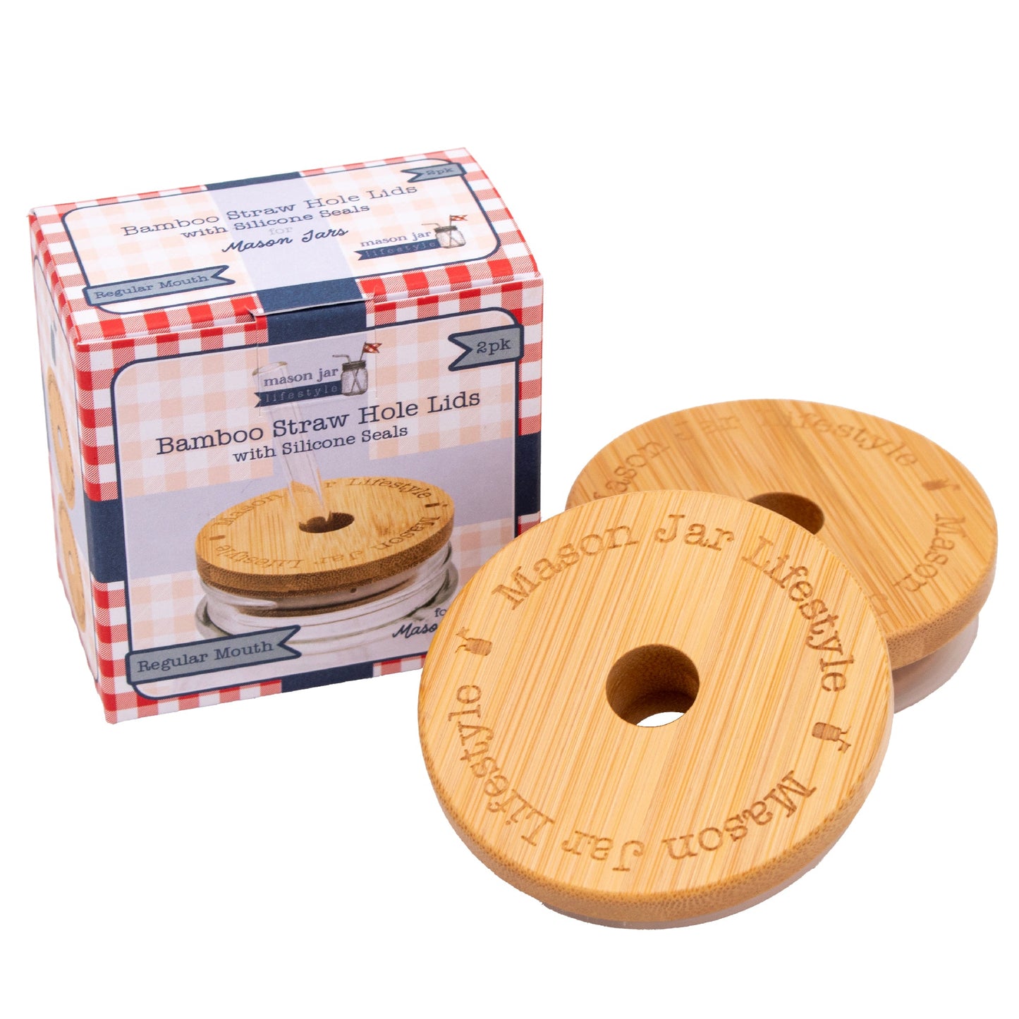 Bamboo Straw Hole Tumbler Lid 2 Pack