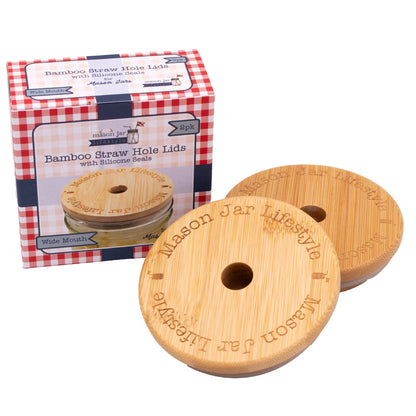 Bamboo Straw Hole Tumbler Lid 2 Pack