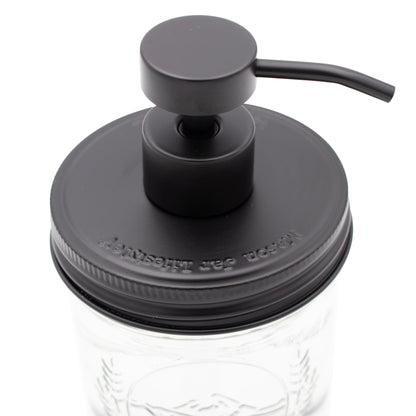 Matte Black Soap Pump Lid Kit for Mason Jars