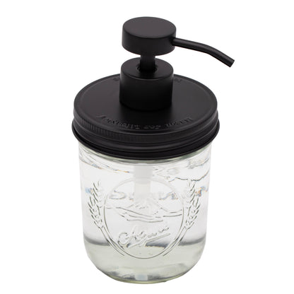 Matte Black Soap Pump Lid Kit for Mason Jars