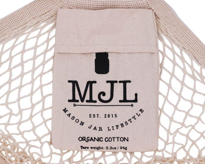 Organic Cotton String Tote Bag with Pocket