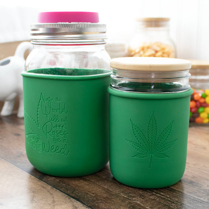 Cannabis Laser Engraved Leaf Green Sleeve