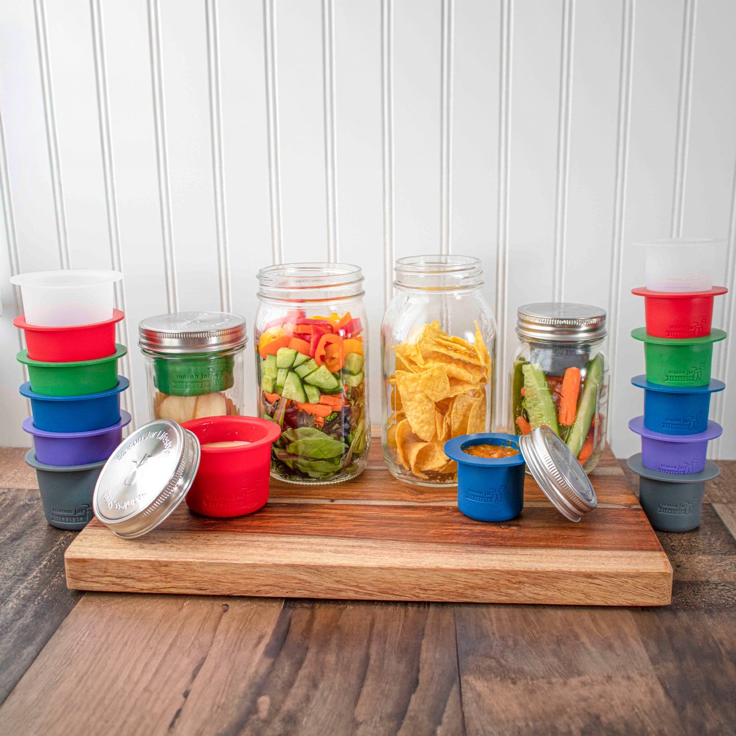 Mason Jar Divider Cup for Salads, Dips, and Snacks
