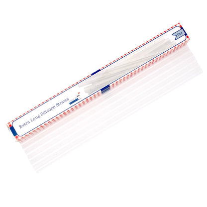 Extra Long 11.75" Silicone Reusable Straws Mason Jars 6pk + Cleaner