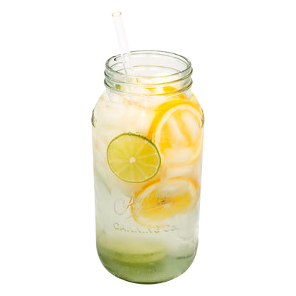 Extra Long 11 3/4" Glass Straws for Half Gallon Mason Jars 4 Pack + Cleaner