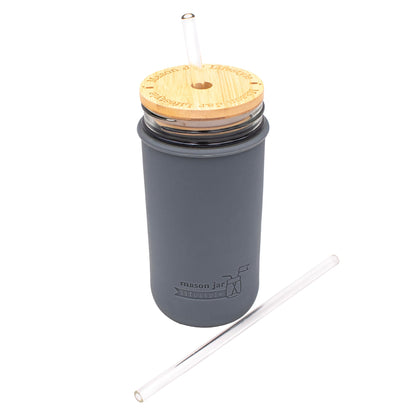Long 9" Glass Straws for Quart Mason Jars 4 Pack + Cleaner