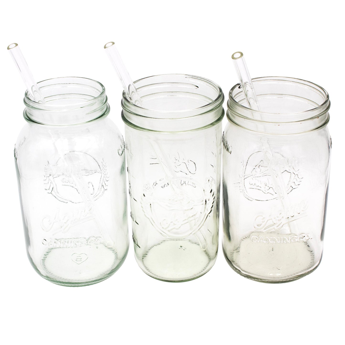 Long 9" Glass Straws for Quart Mason Jars 4 Pack + Cleaner