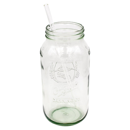 Extra Long 11 3/4" Glass Straws for Half Gallon Mason Jars 4 Pack + Cleaner