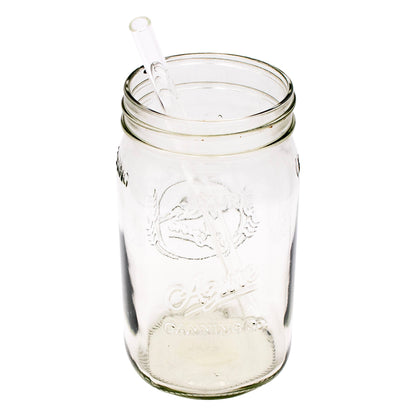 Long 9" Glass Straws for Quart Mason Jars 4 Pack + Cleaner