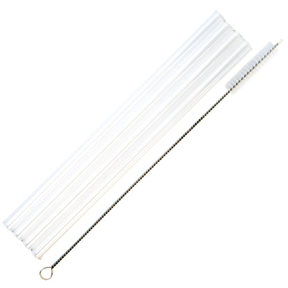 Long 9" Glass Straws for Quart Mason Jars 4 Pack + Cleaner