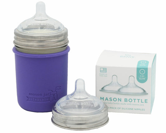 Mason Bottle Silicone Nipples for Regular Mouth Mason Jars Two-Pack