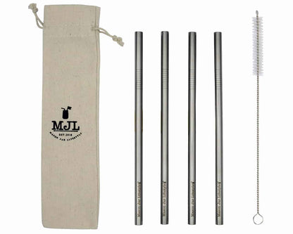 Long 9" Stainless Steel Smoothie Straws for Quart Mason Jars