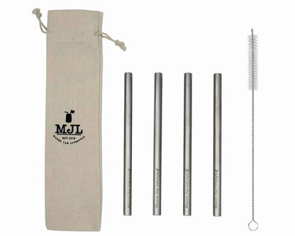 Medium 7 ¼" Stainless Steel Smoothie Straws for Pint Mason Jars