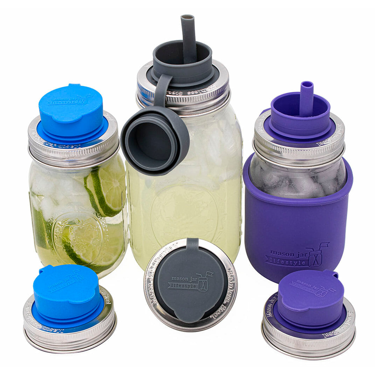 Pop-Up Sippy Straw Leak Resistant Lids for Regular Mouth Mason Jars
