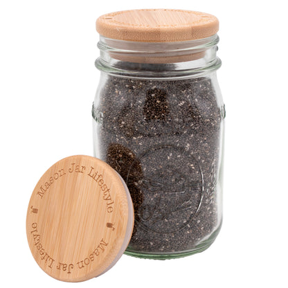 Bamboo Storage Stopper Lids for Mason Jars 6 Pack