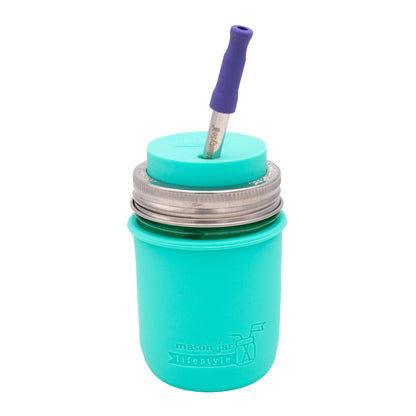Silicone Sleeve for Regular Mouth Half Pint 8oz Mason Jars