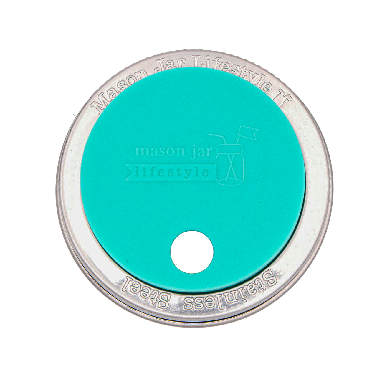 Silicone Straw Hole Tumbler with Stainless Steel Band for Mason Jars