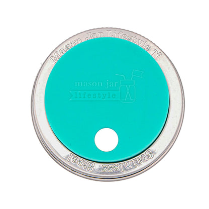 Silicone Straw Hole Tumbler with Stainless Steel Band for Mason Jars