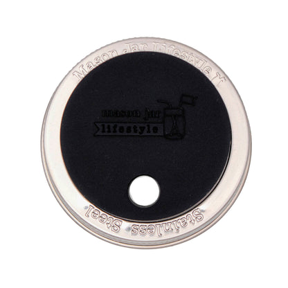 Silicone Straw Hole Tumbler with Stainless Steel Band for Mason Jars