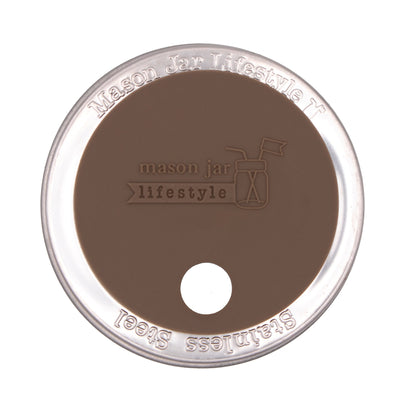 Silicone Straw Hole Tumbler with Stainless Steel Band for Mason Jars