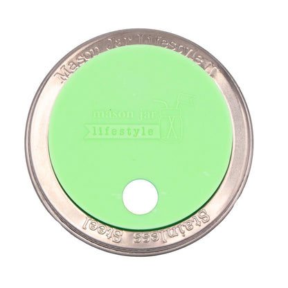 Silicone Straw Hole Tumbler with Stainless Steel Band for Mason Jars