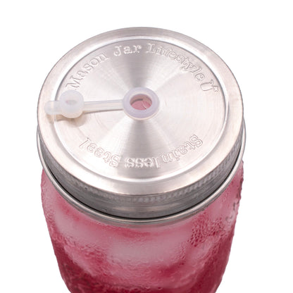 Straw Hole Tumbler Stainless Steel Lids for Mason Jars 5 Pack