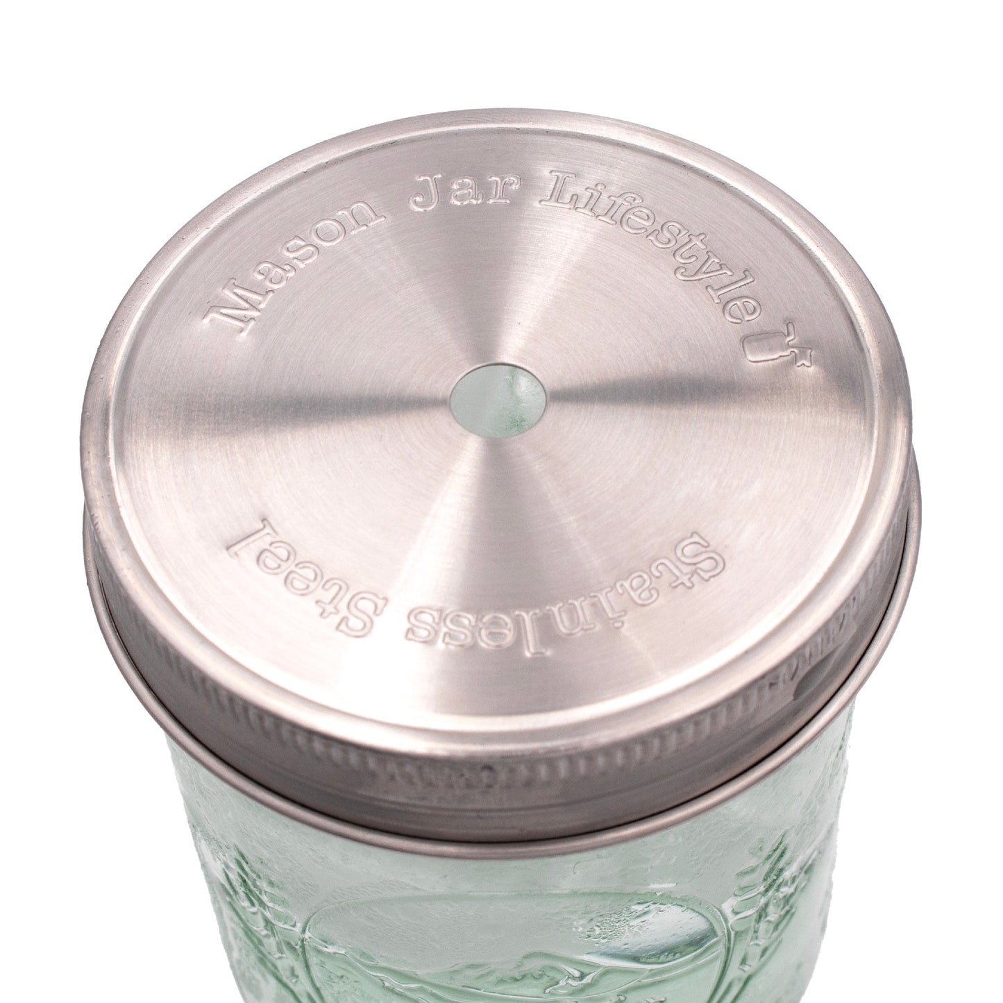 Straw Hole Tumbler Stainless Steel Lids for Mason Jars 5 Pack