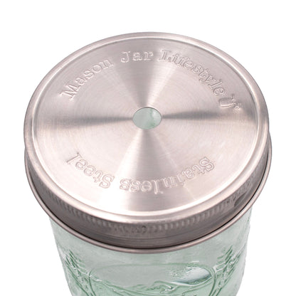 Straw Hole Tumbler Stainless Steel Lids for Mason Jars 5 Pack