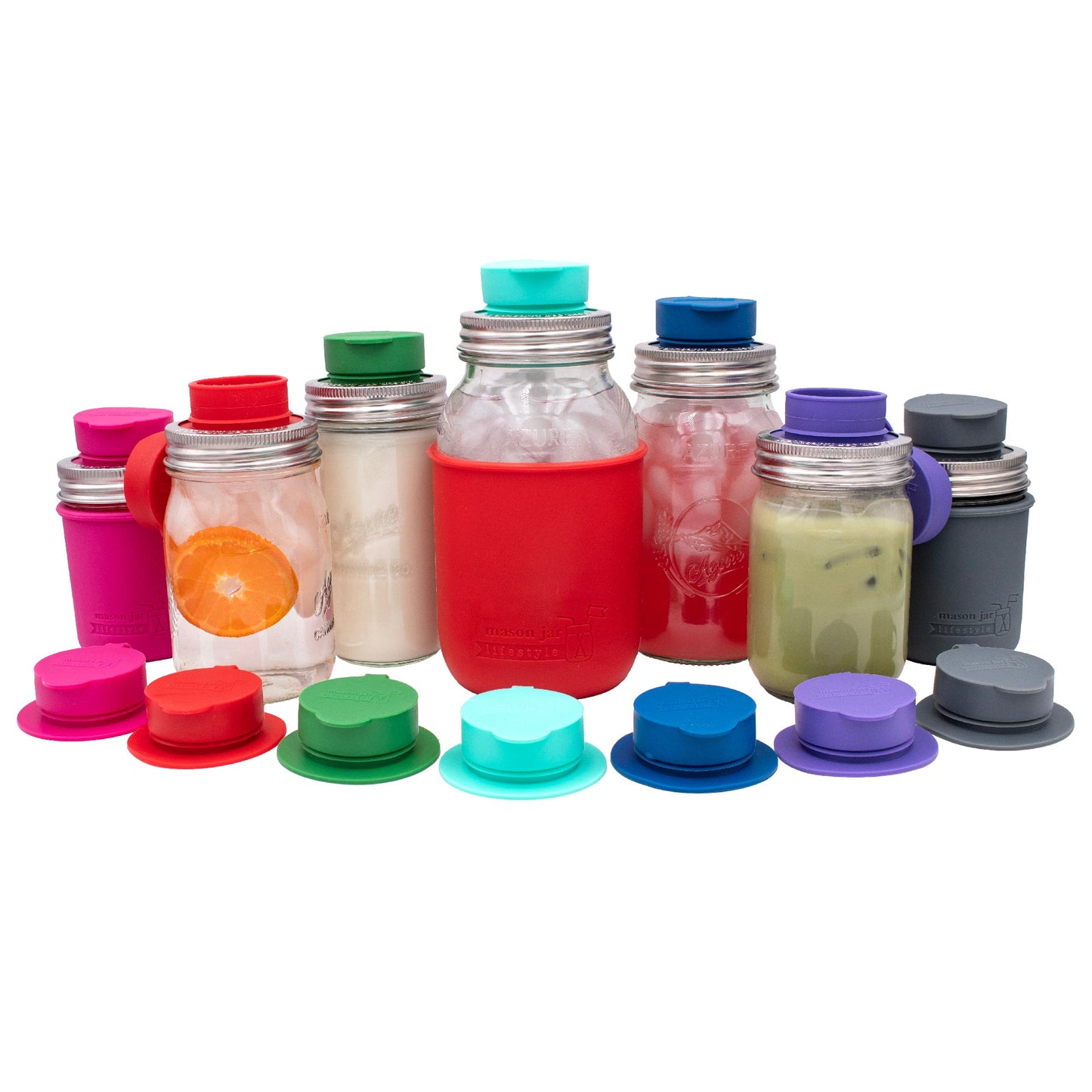 Silicone Chug Leak Resistant Lids for Regular Mouth Mason Jars