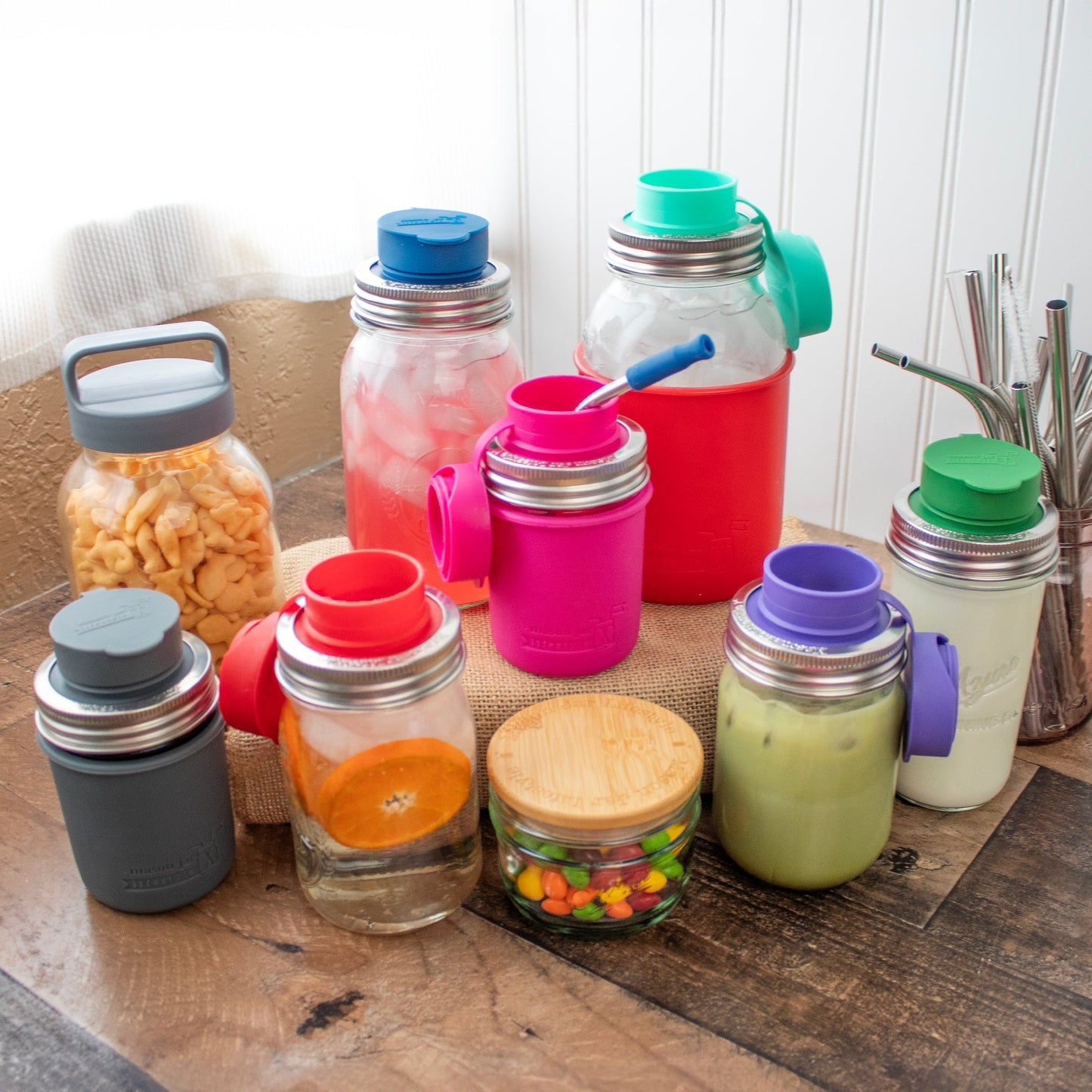 Silicone Chug Leak Resistant Lids for Regular Mouth Mason Jars