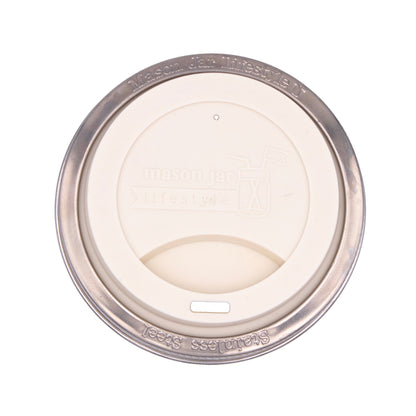 Silicone Drinking Lid with Stainless Steel Band for Mason Jars