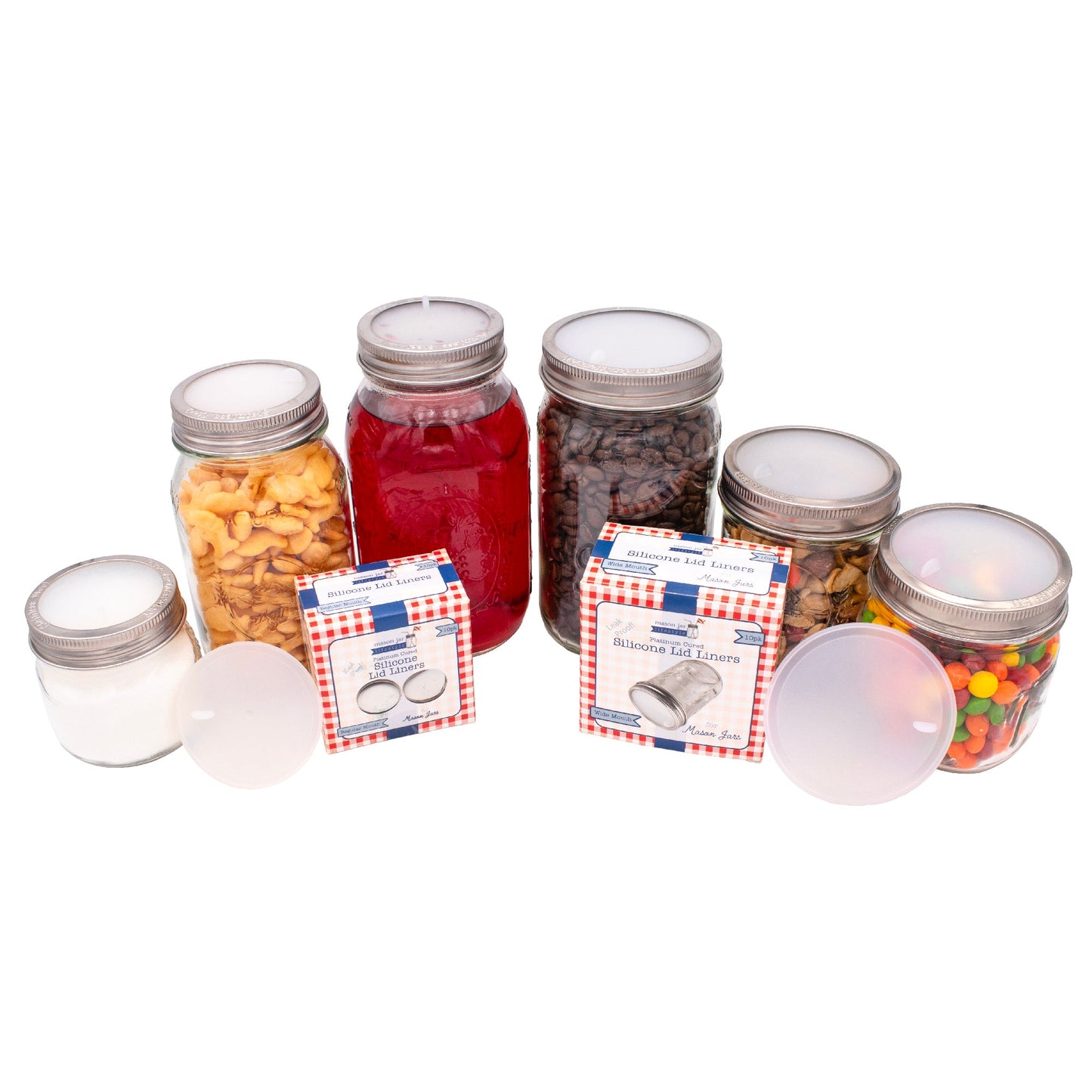 Leak Proof Platinum Silicone Sealing Lid Liners for Mason Jars 10 Pack