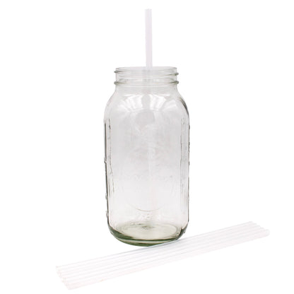 Extra Long 11.75" Silicone Reusable Straws Mason Jars 6pk + Cleaner