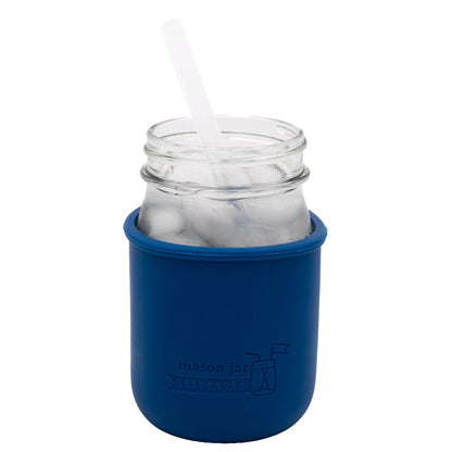 Medium 7 1/4" Silicone Reusable Straws for Pint Mason Jars 8 Pack