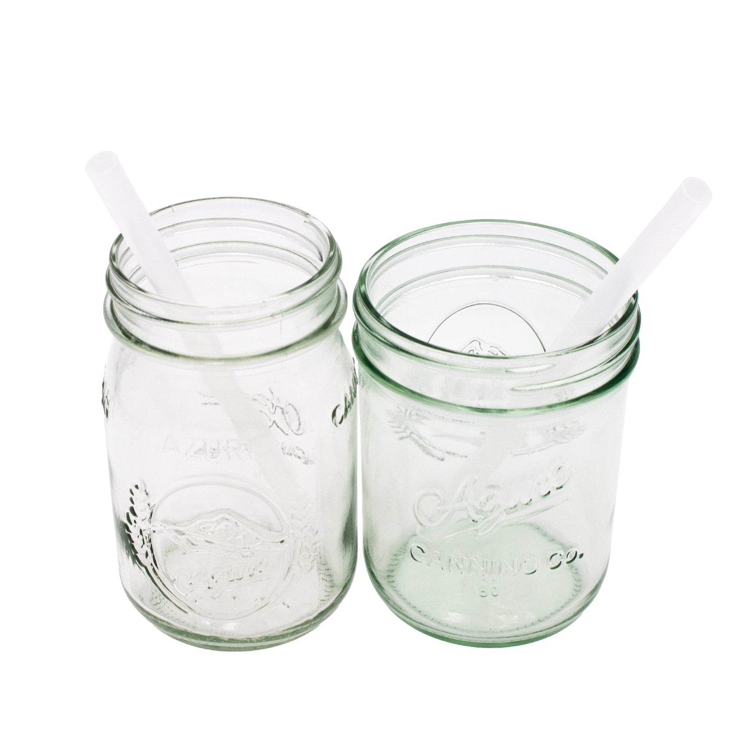 Medium 7 1/4" Silicone Reusable Straws for Pint Mason Jars 8 Pack