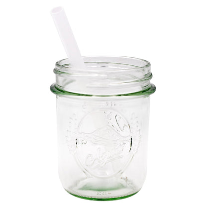 Short 5 3/4" Silicone Reusable Straws for Half Pint Mason Jars 10 Pack
