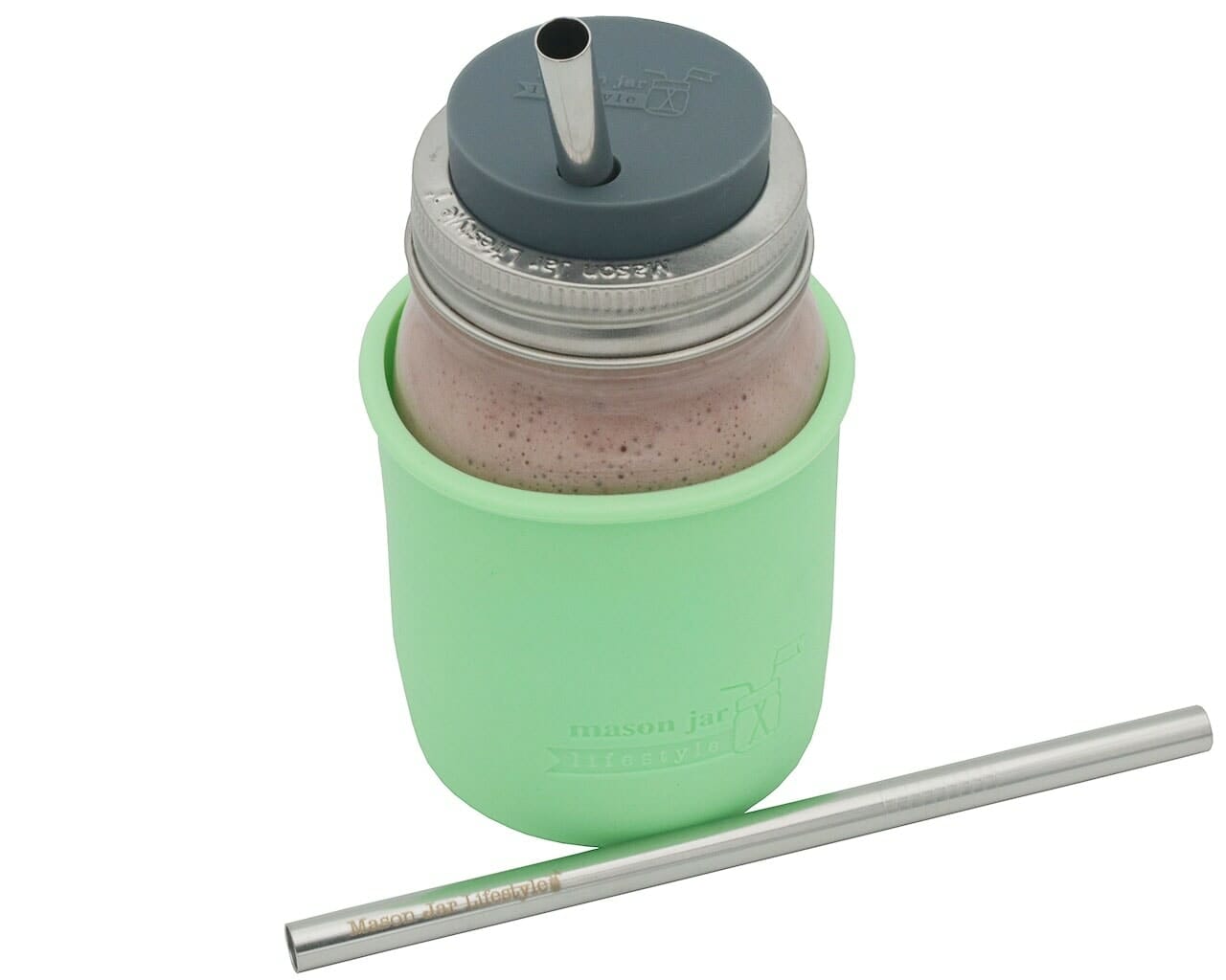 Medium 7 ¼" Stainless Steel Smoothie Straws for Pint Mason Jars