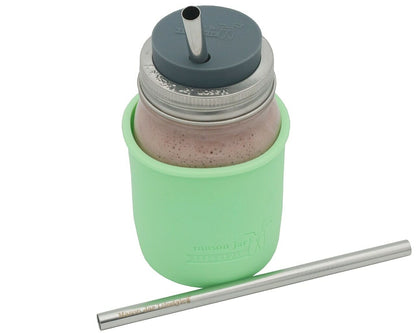 Medium 7 ¼" Stainless Steel Smoothie Straws for Pint Mason Jars