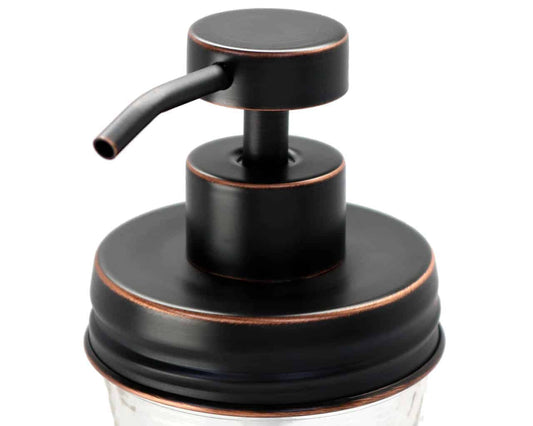 Oil Rubbed Bronze Soap Pump Lid Kit for Regular Mouth Mason Jars