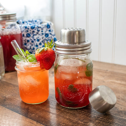 Mason Shaker Cocktail Shaker Lid with Stainless Steel Band