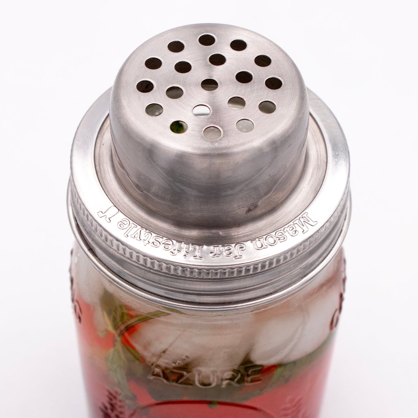 Mason Shaker Cocktail Shaker Lid with Stainless Steel Band