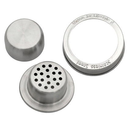 Mason Shaker Cocktail Shaker Lid with Stainless Steel Band